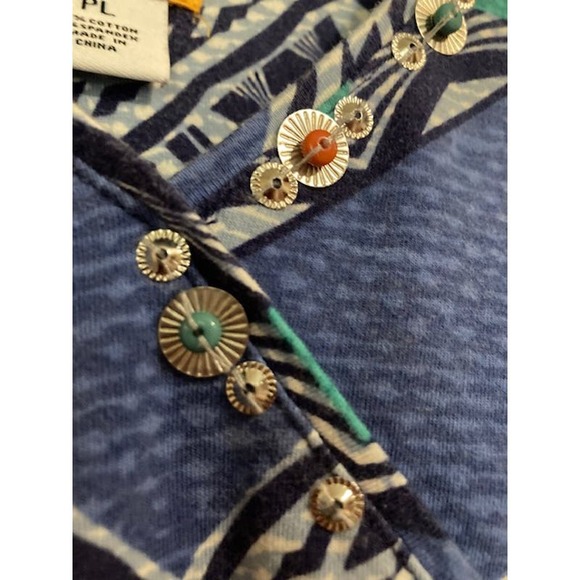 Azure Blue EMBELLISHED Blouse - Ruby Rd. Petite - Picture 8 of 9